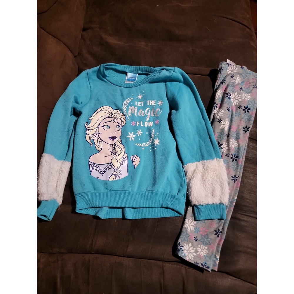 Disney frozen elsa let the magic flow outfitβ top leggings size 5
